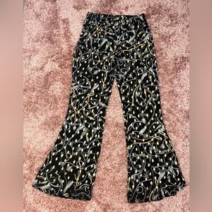 PrettyLittleThing Black Pants with Gold Rope Design
